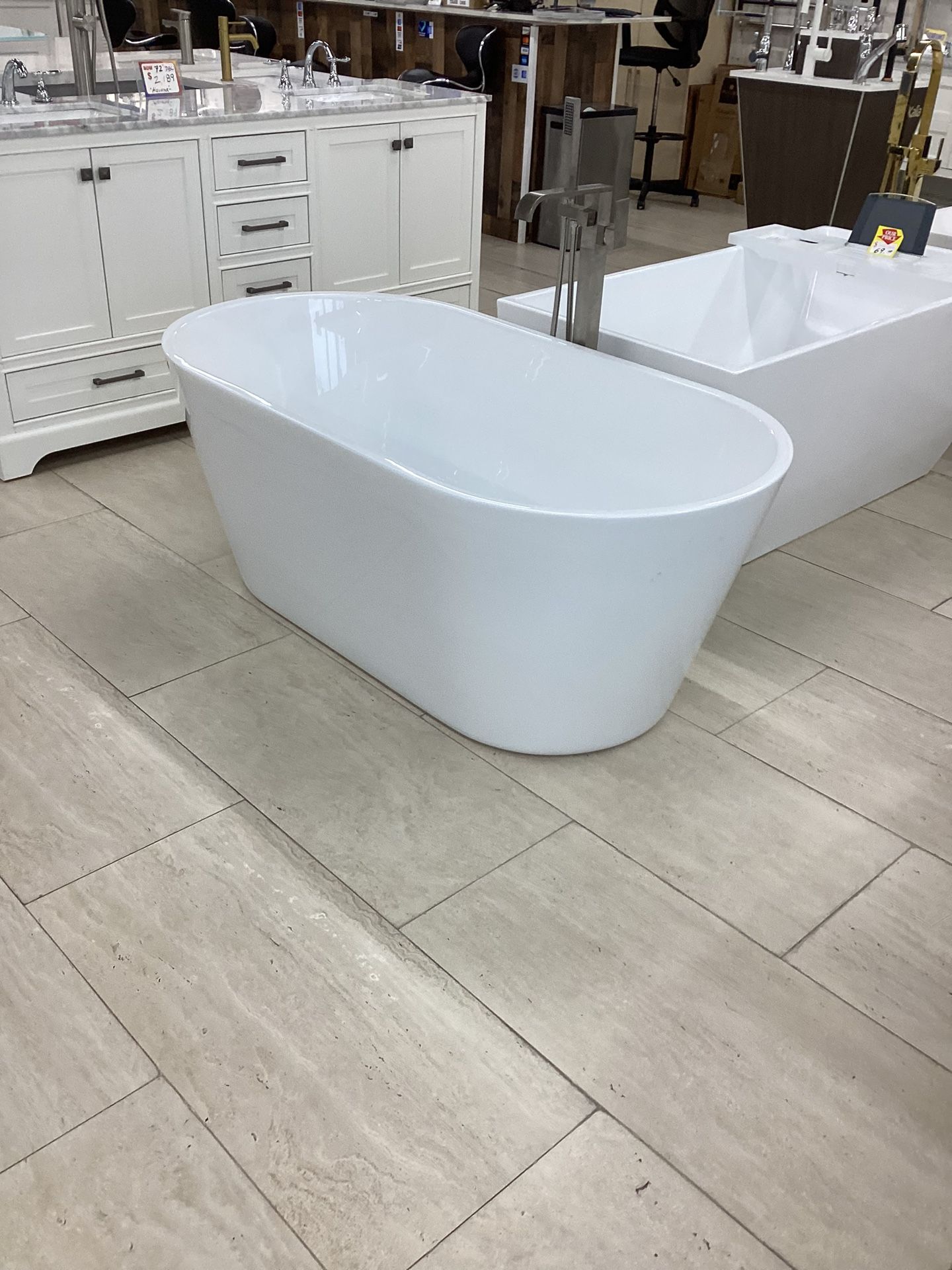 59” Freestanding Bathtub New White Color One Piece Acrylic With Steel Frame With Legs Ready For Pickup Today,All Products : American Fashion Style Bags On Sale