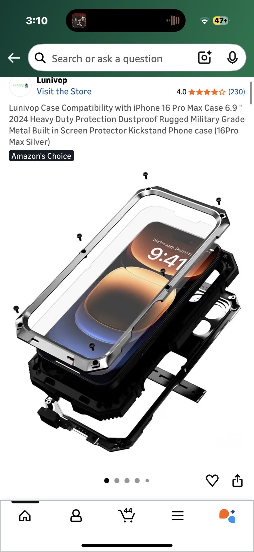 Case Compatibility with iPhone 16 Pro Max Case 6.9 '' 2024 Heavy Duty Protection Dustproof Rugged Military Grade Metal Built in Screen Protector Kicks