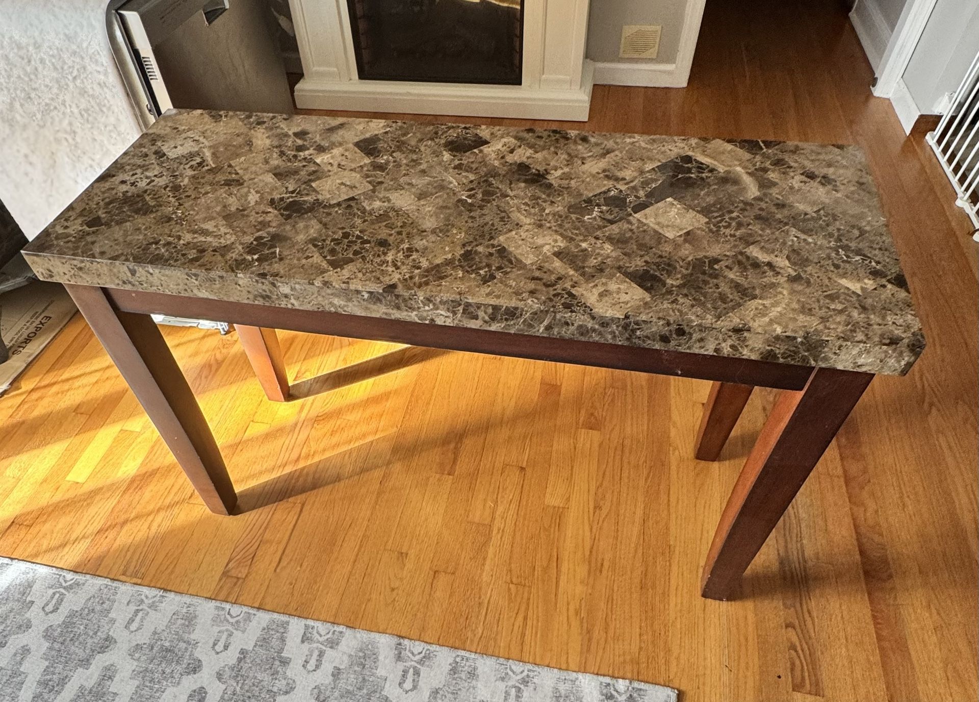 Marble Console Table & Matching Coffee Table
