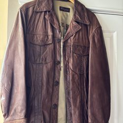 Rogue mens Leather Jacket Size Large