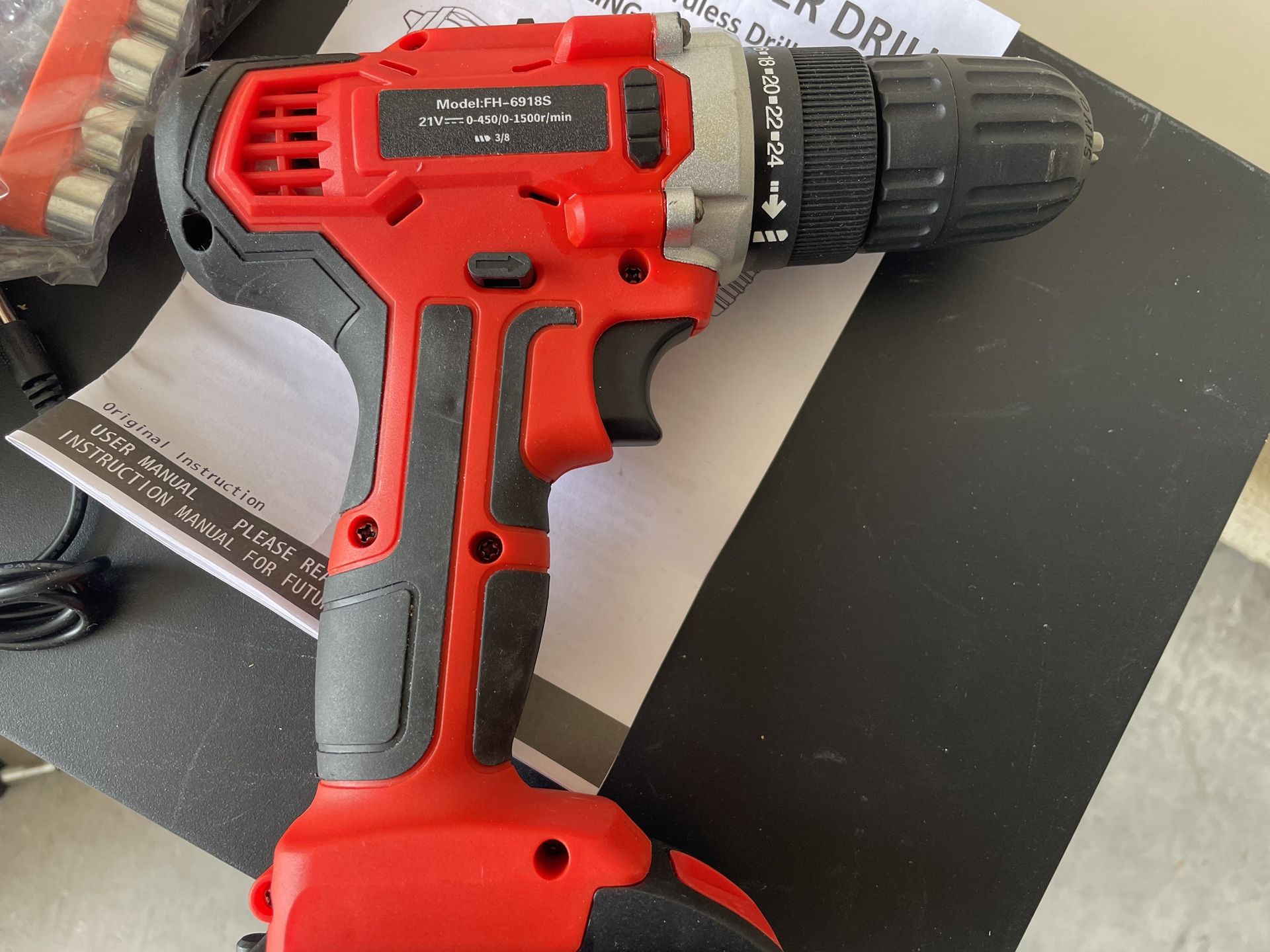 Cordless Drill Set, 20V Electric Drill w/Bits, Battery & Charger