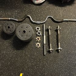 Dumbbell Weight Set w/ Curl Bar