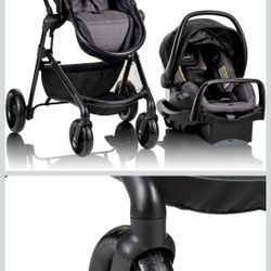 Evenflo Pivot Modular Travel System with LiteMax Preemie and Infant Car Seat (Casual Gray)