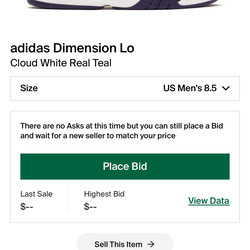 Adidas Dimension Torsion Top Low Real Teal *Rare* Size 8.5 Men Style: F34418