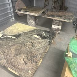Stone Coffee Table and Side Tables 