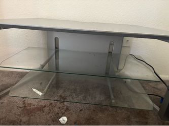 Glass and Metal TV Stand
