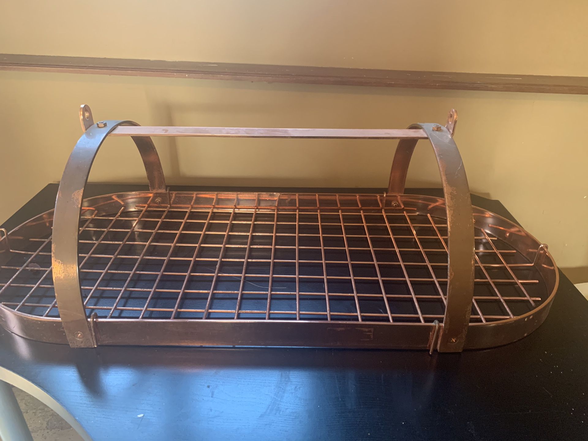 Copper kitchen pot and pan holder