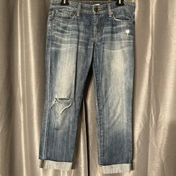 Joe’s Ripped Cuffed Blue Jeans - Sz 26 Inseam 24