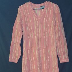 COOGI Vintage Pink & Yellow Long Sleeve Dress