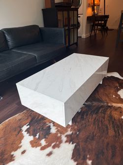 Faux White Marble Coffee Table