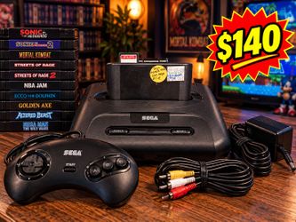 Sega Genesis + Huge Game Library – Complete