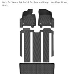 AUTOSAVER88 Floor Mats Trunk Mats for 2021-2024 Toyota Sienna 7 Seat (w/o Spare Tire)