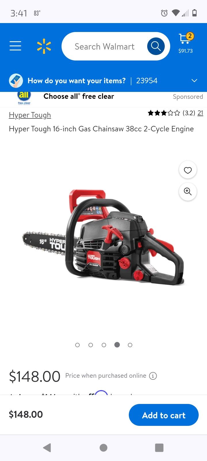 Hydro Tough Gas Chainsaw Just Use One Time