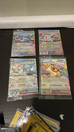 4 sealed prismatic evolutions stamp eveelutions eevee glaceon slyveon