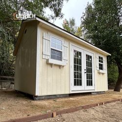 Garden Cottage Shed | Full Grid French Doors