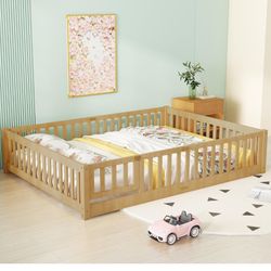 Bellemave Queen Size Floor Bed With Door 