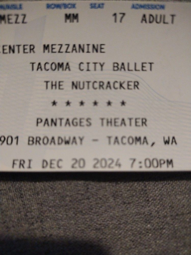 Tacoma City Ballet The Nutcracker, December 20th