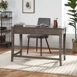 Gray Wood Standing Or Sitting Desk With Lift Top
