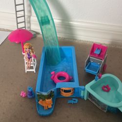 Toy Set Slide Pool Doll Set 