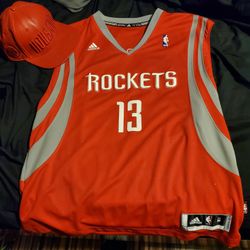 Authentic James Harden Jersey With Matching Leather Cap Sz. Med $65