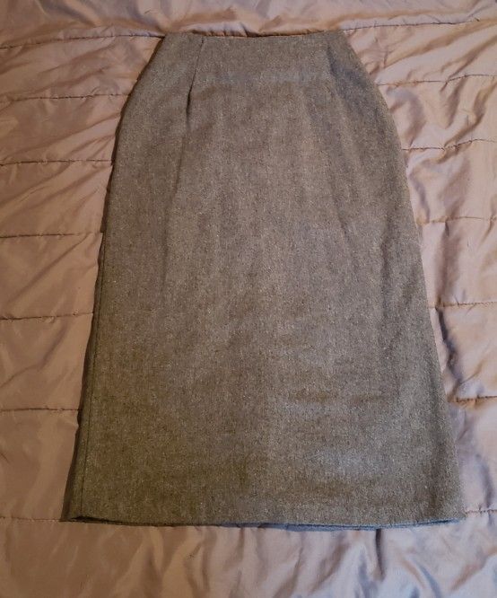 Grey Wool A Line Skirt Size 3