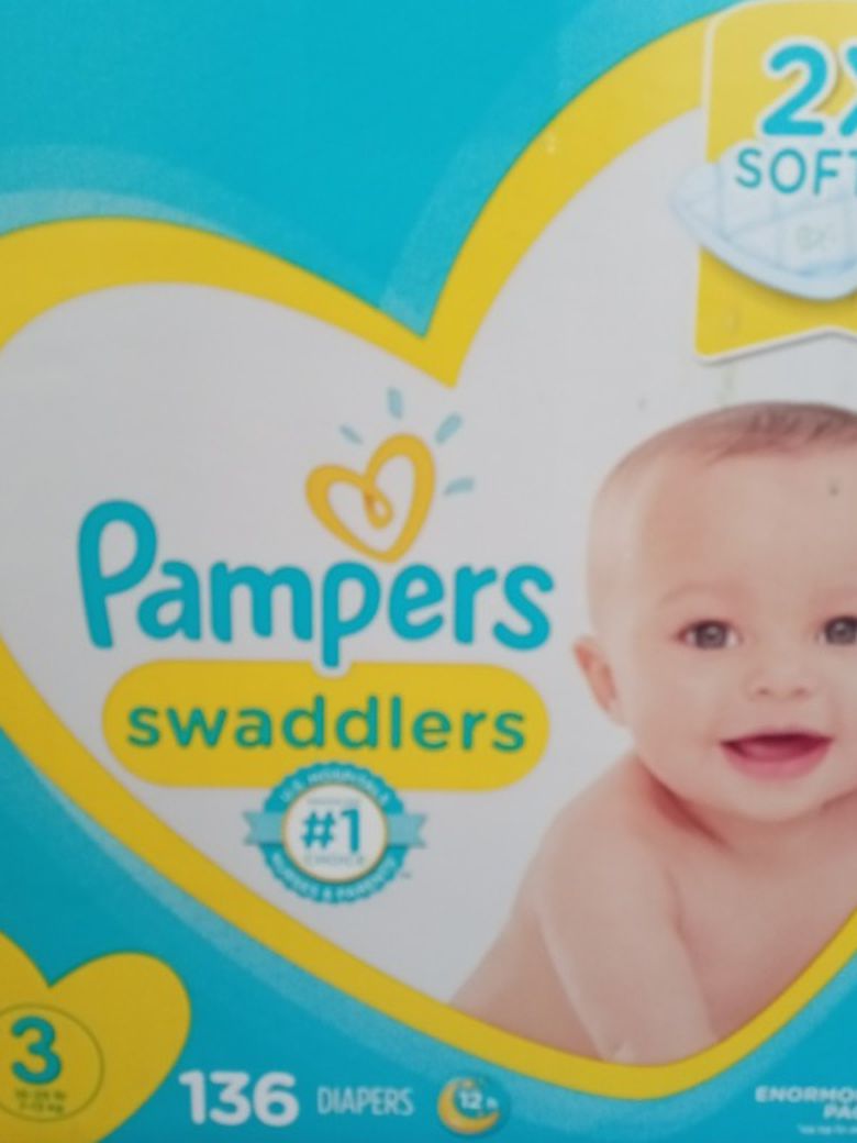 Pampers swaddlers size 3/136 diapers