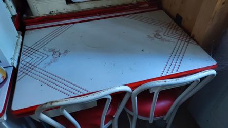 vintage ceramic table and 4 chairs