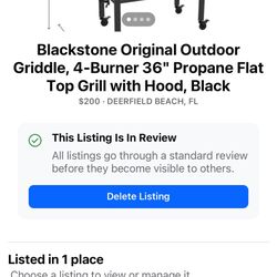 Blackstone Original Outdoor Griddle, 4-Burner 36" Propane Flat Top Grill with Hood, Black