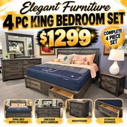 4 PC KING BEDROOM SET