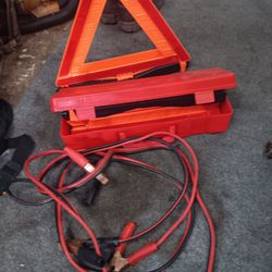 Safety Triangle And Jumper Cable 