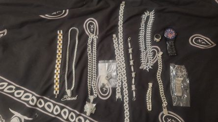Lot Of Iced Out Fashion Jewelry