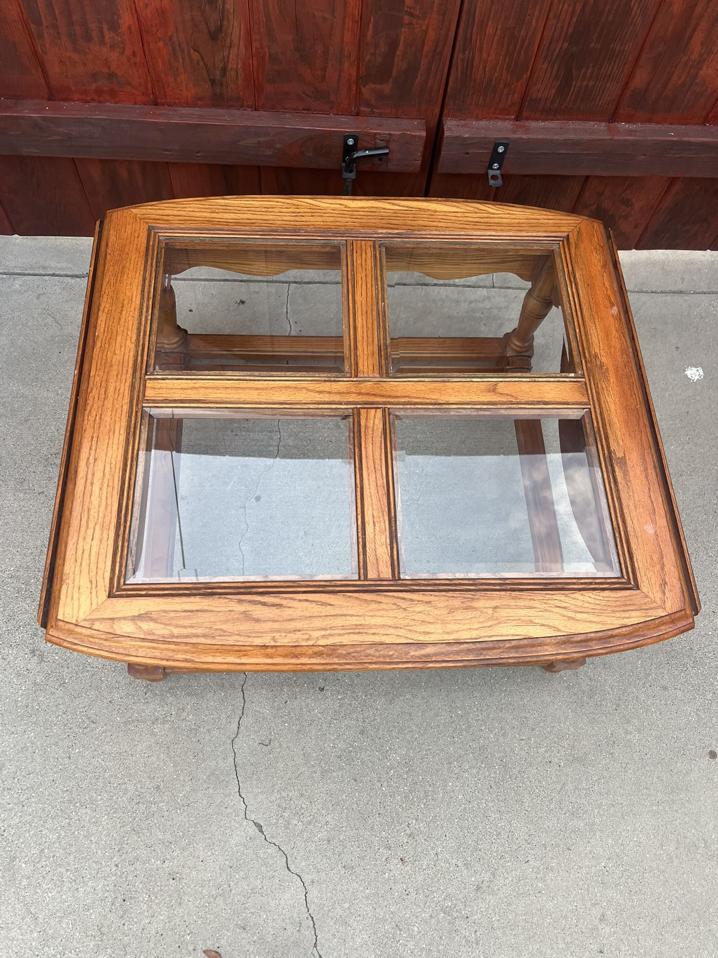 Coffee Table And Two End Tables Plus Mirror With Coat Rack And Matching Lamp