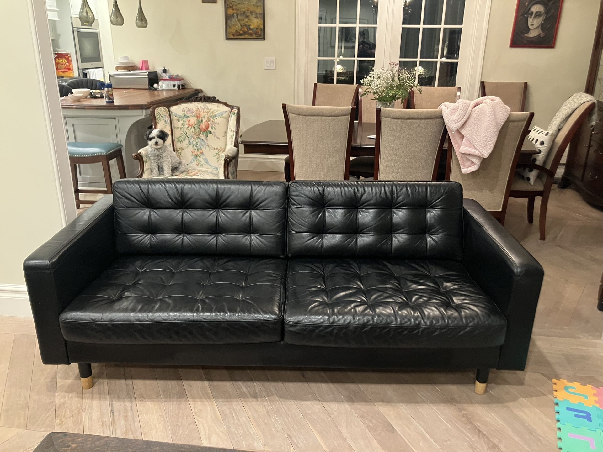 IKEA Couch Black Leather Morabo