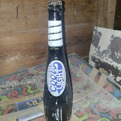 1990s limited edition Coors Light beer bottle designed to look like a baseball bat. 