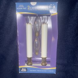 Holiday Time 2 Pack Candle Lamp Sticks 4 Candle Light Bulbs (solid Brass)