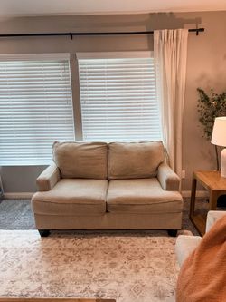 Beige couch loveseat