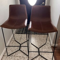 West Elm Leather Bar Stool 30” ✨AVAILABLE✨