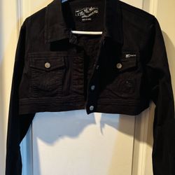Black C’est tio Cropped Jean Jacket size XL