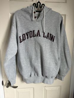 Oarsman 913 Loyola Law Sweatshirt Hoodie Grey Size M Henley Two Button
