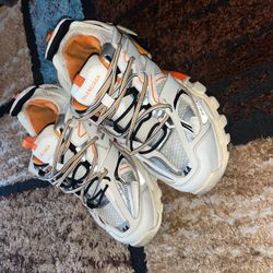 White And Orange Balenciga Tracks 