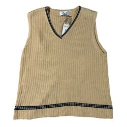 Vintage Ladies IZOD Resort Club 100% Cotton Sweater Vest Medium 