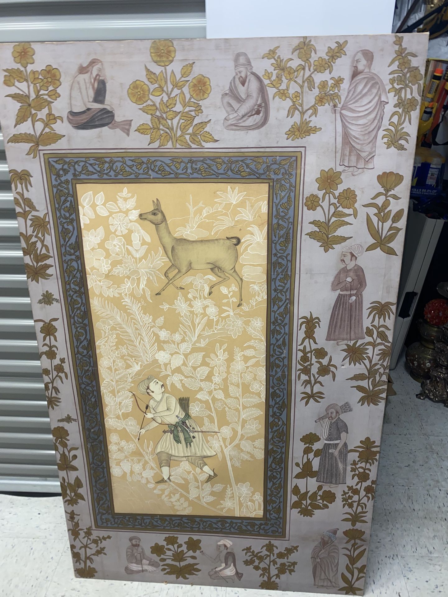 Antique-Persian Isfahan School Hunting Hand Painting