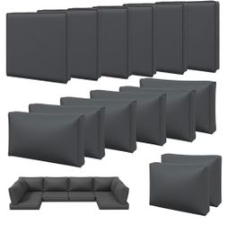 Outdoor Cushions Covers 14 Pieces (Dark Gray)