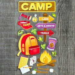 New Summer Camp Scrapbook Stickers