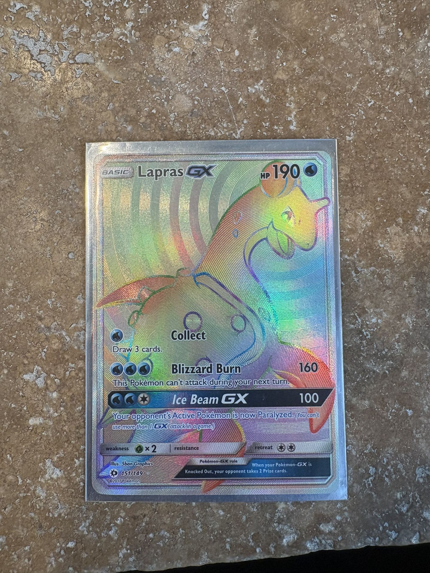 RARE Lapras Gx Card