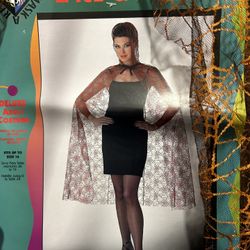 Spider Web Lace Cape With Good Fits Up To Size  16 Costume (New)