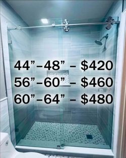 Shower Doors Frameless Sliding Fixed