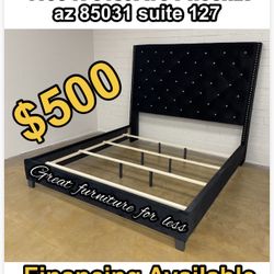 King Size Bed Frame Black Velvet Brand New