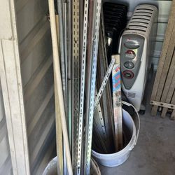 Metal Brackets For shelving ,  Scrap Metal, And Rods To Make Your Own Bolts (washers And Nuts Included 