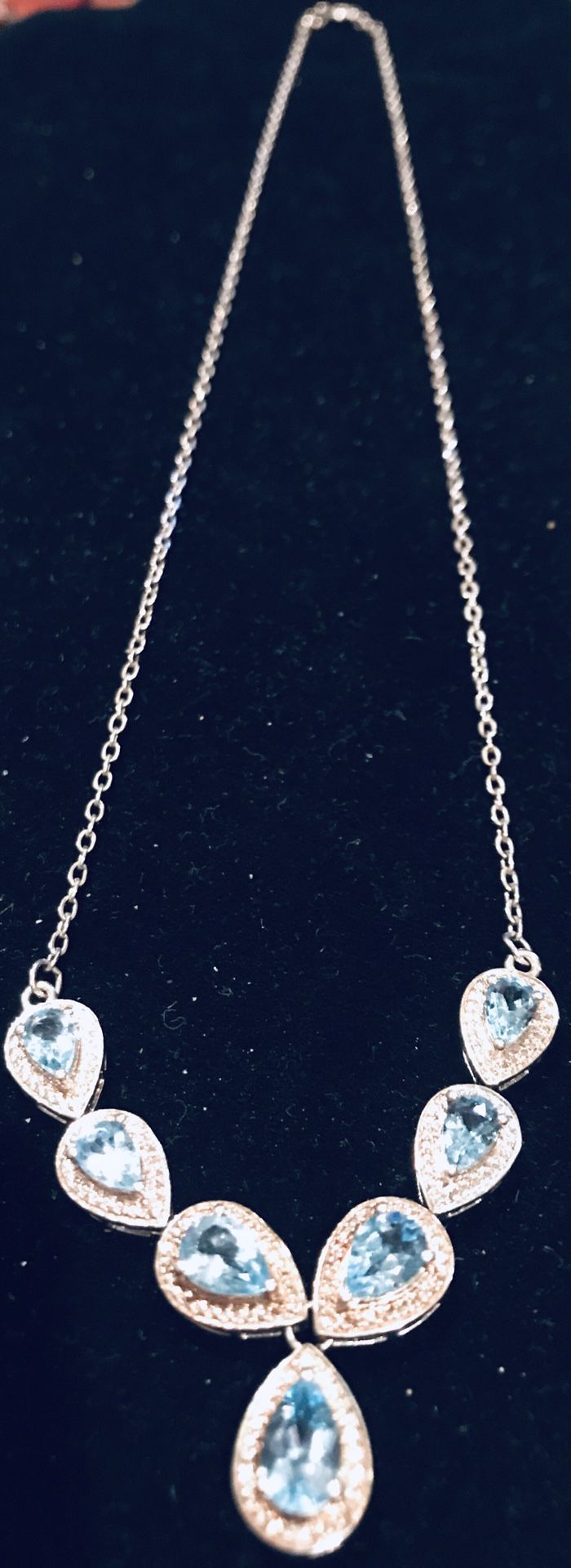 Stunning teardrop topaz necklace, sterling silver